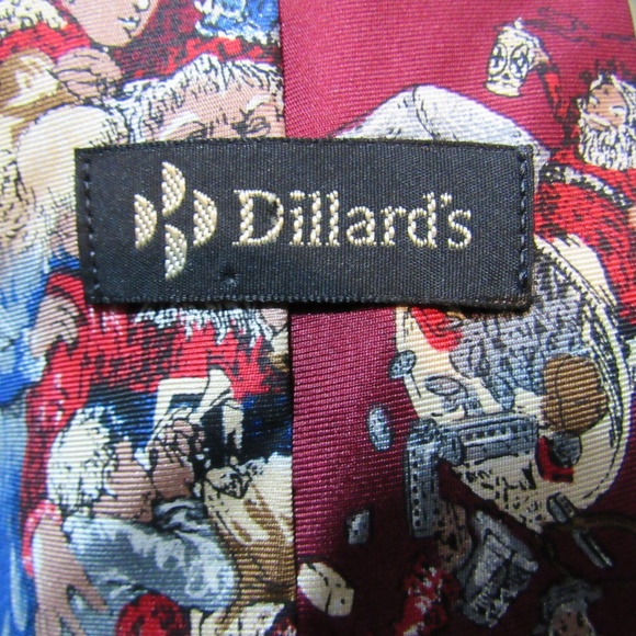 Christmas Santa Tie - Maroon, Dillard's - Picture 4 of 4